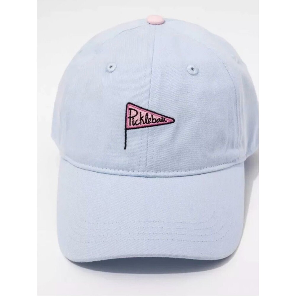 Pickleball Flag Hat - Frasier Sterling Blue/Pink: Adjustable Cotton Sports Cap